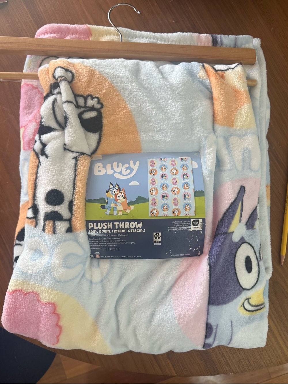 Bluey Plush Throw Blanket - Pastel Multicolor